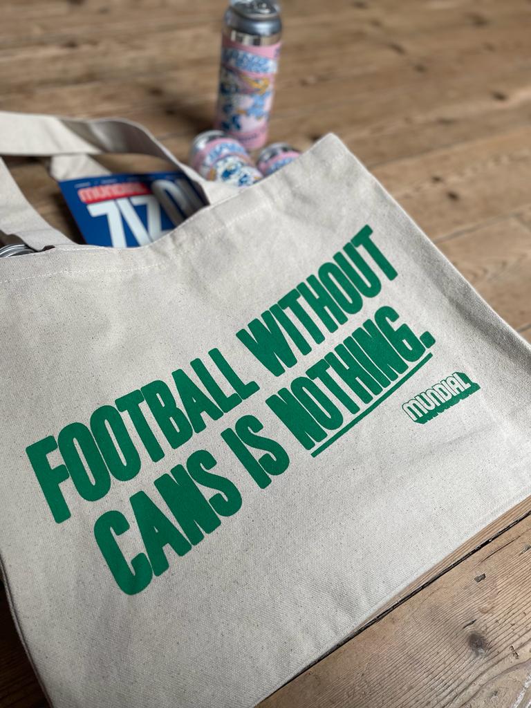FOOTBALL WITHOUT CANS IS NOTHING TOTE BAG
