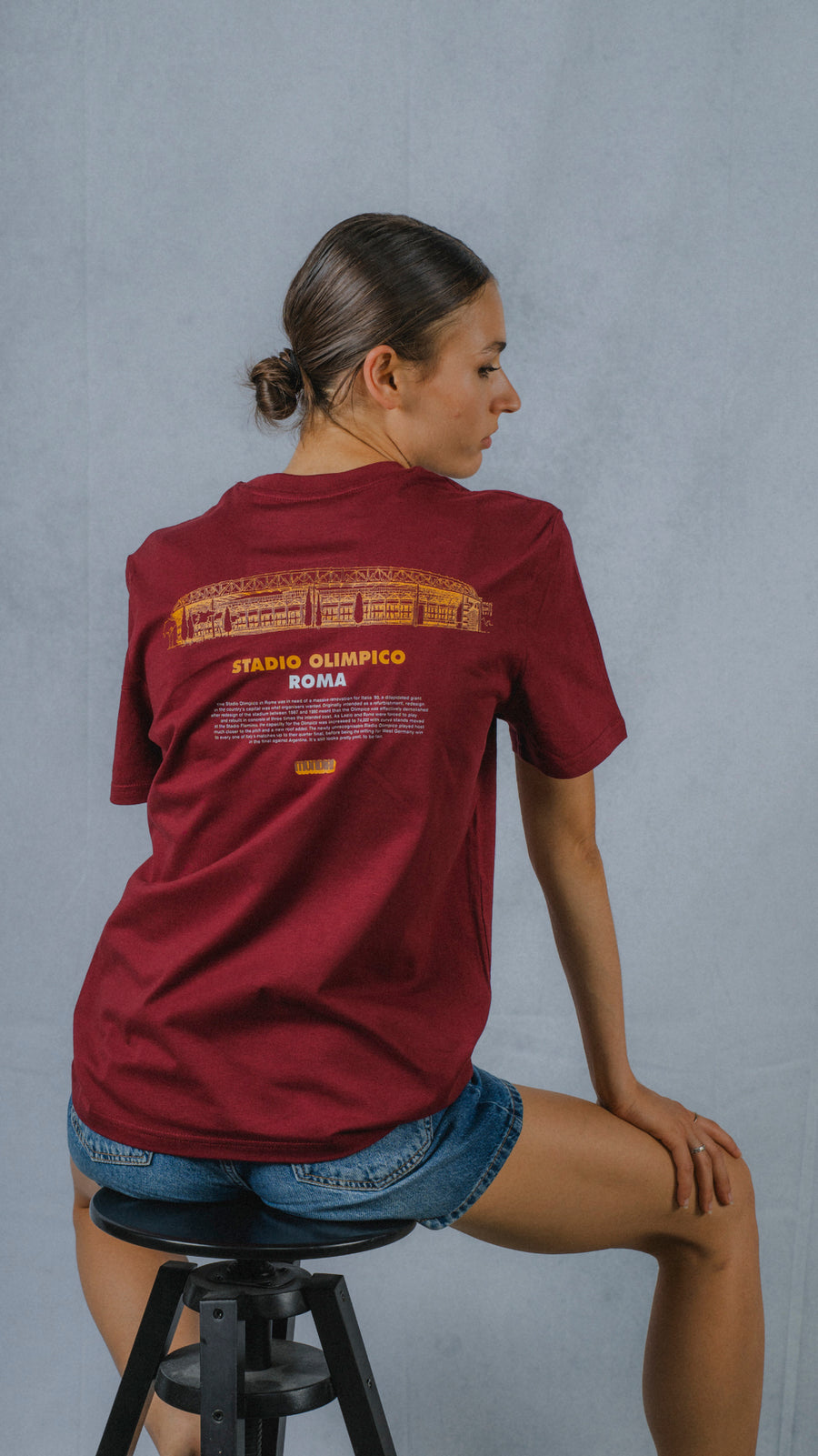 Stadio Olimpico, Roma MUNDIAL x Tacchettee T-shirt - Burgundy