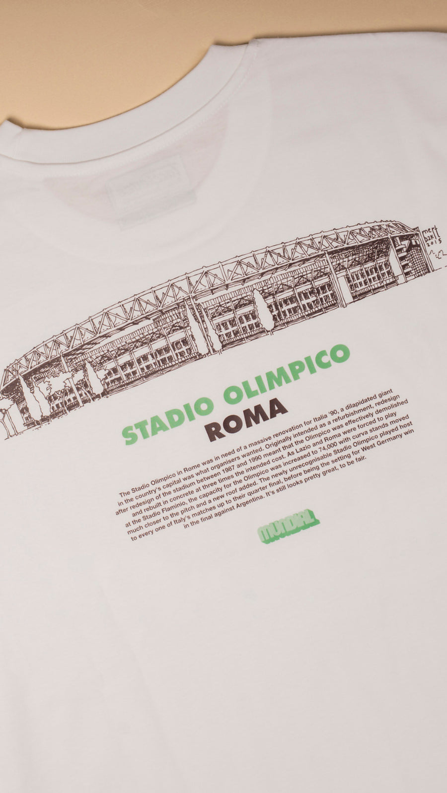 Stadio Olimpico, Roma MUNDIAL x Tacchettee T-shirt - White