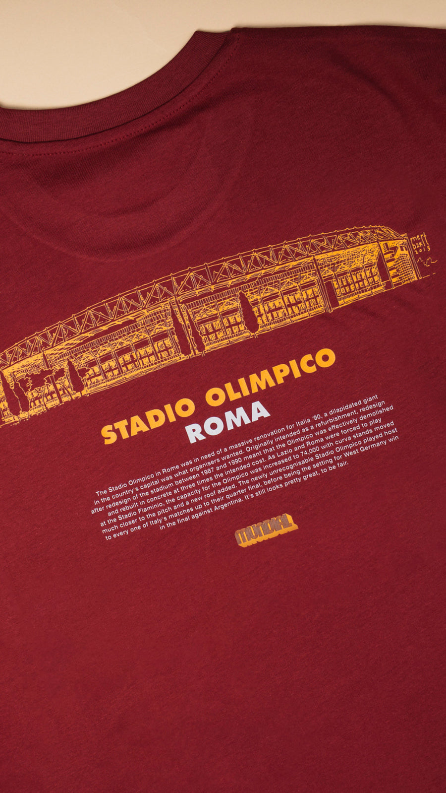 Stadio Olimpico, Roma MUNDIAL x Tacchettee T-shirt - Burgundy