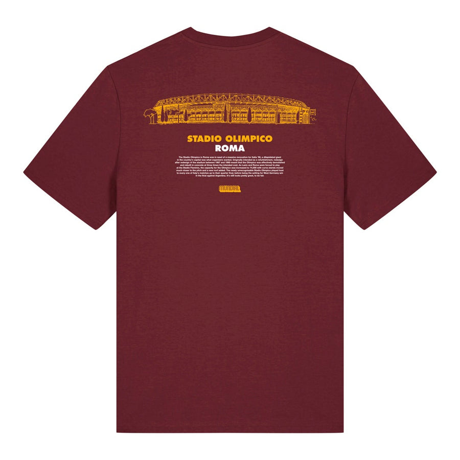 Stadio Olimpico, Roma MUNDIAL x Tacchettee T-shirt - Burgundy