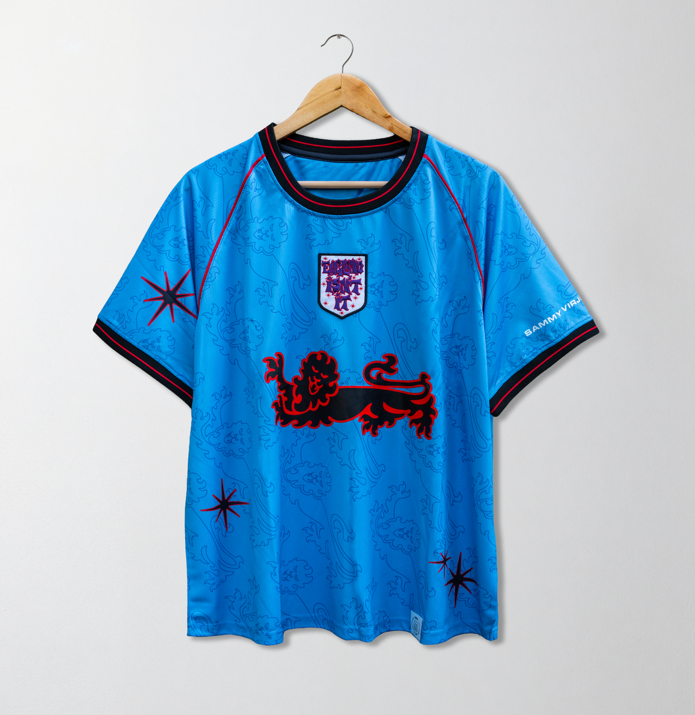 SAMMY VIRJI X MUNDIAL ENGLAND FOOTBALL SHIRT IN BLUE - FRONT - Mundial